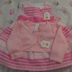 3-6 month baby dress & cardigan set